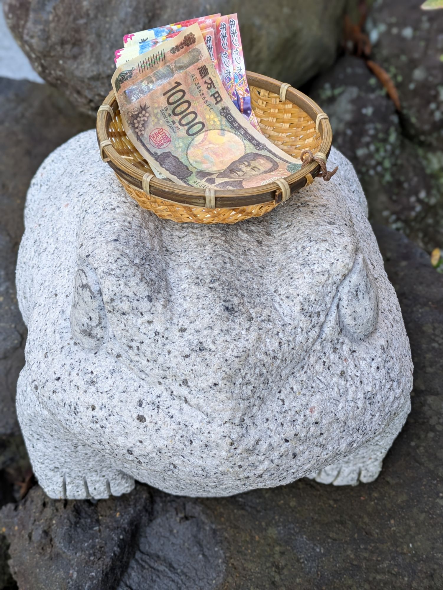 金蛇水神社の銭洗い体験